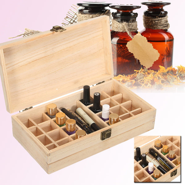 25 Grids Wooden Parts Storage Box