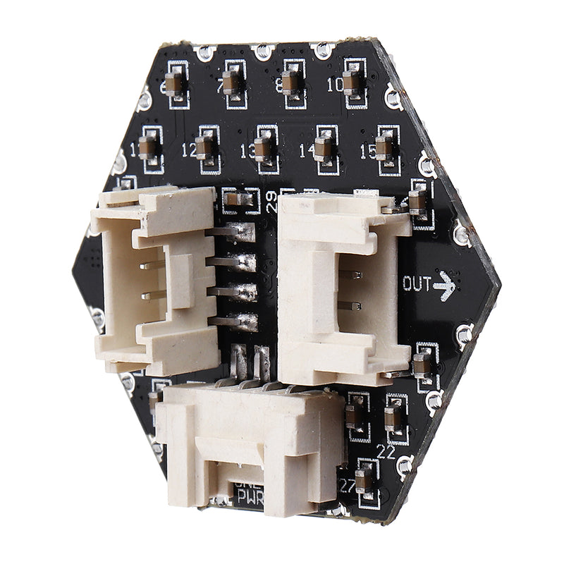 WS6812 37Pcs HEX RGB LED Hexagon LED Board with  3 GROVE Port Compatible with M5Stack UI-Flow