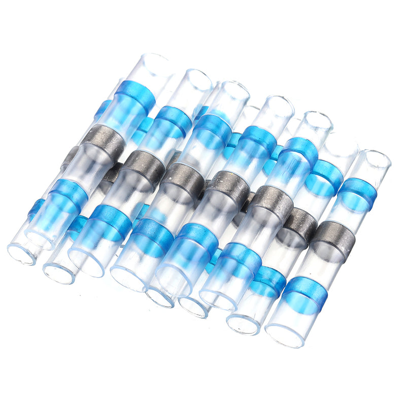 Excellway 250PCS Solder Seal Wire Connectors Waterproof Heat Shrink Butt Connectors Solder Ring Rerminal Tube Terminal Wire Connector Terminal