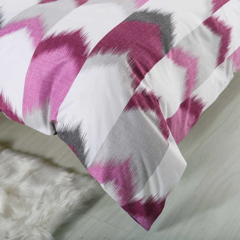 3 PCS Bedding Sets Geometric Lattice Pattern Quilt Cover Pillowcase For Queen Size