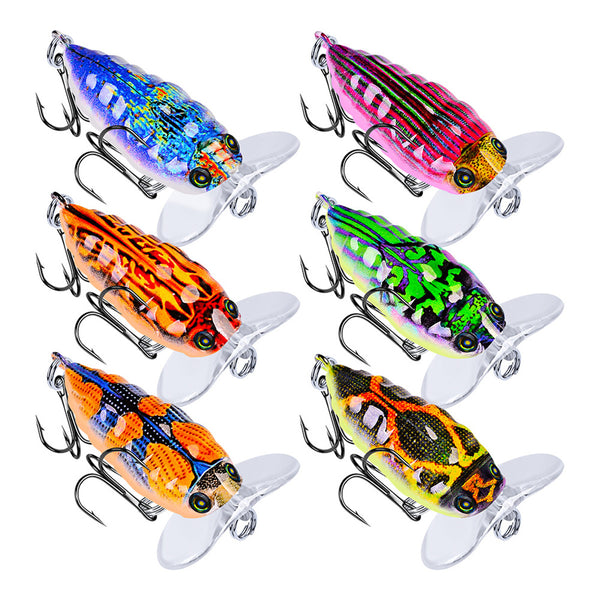 ZANLURE 1Pcs 4cm/4g Popper Artificial Insect Sytle Topwater Fishing Lure 8# Treble Hook