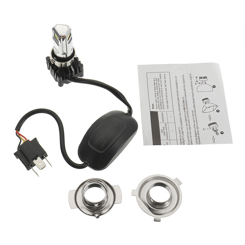 3 LED 3500LM 6000k Motorcycle Bike Car H4 COB HI/Lo Beam Headlight Lamp Bulb Kit