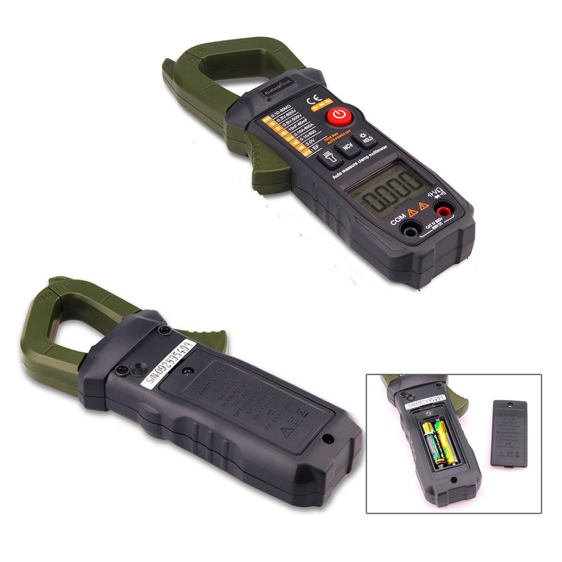 Borbede Digital Clamp Meter Multimeter Automatic Identification 6000 Counts DC AC Resistance Capacitance Diode NCV Tester Mini