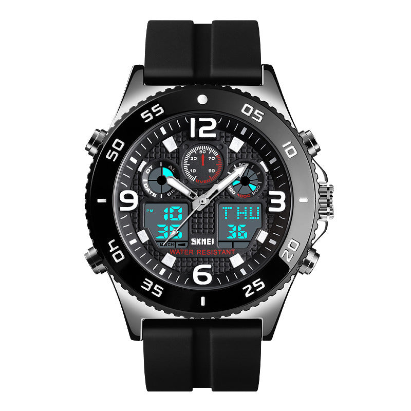 SKMEI 1538 Business Style Dual Display Watch Alarm Multifunction Metal Case Men Digital Watch