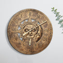 Waterproof Outdoor Indoor Garden Wall Station Clock Thermometer 12 Inch Sun And Moon