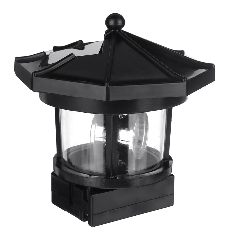 Solar Powered Lighthouse LED Rotating Light Outdoor Garden Lighting Lamp Decor