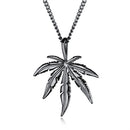 Creative Tree Hemp Maple Leaf Pendant Titanium Steel Male Necklace