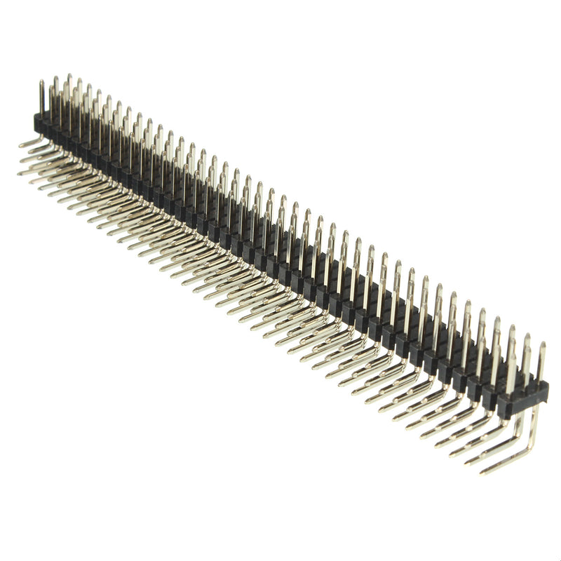 2Pcs 2.54mm 3x40P Male Pins Three Row Right Angle Pin Header