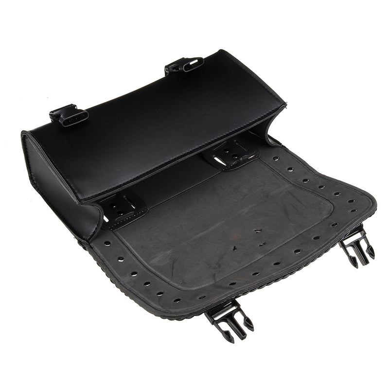 Black PU Leather Motorcycle Tool Bag Luggage Saddlebags Saddle Bag Universal For Harley