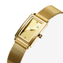 SHENGKE SK K0119 Ladies Dress Rectangular Shape Drape Dial  Business Women Quartz Watch