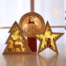LED Light Christmas Decorations Wooden Desk Ornaments