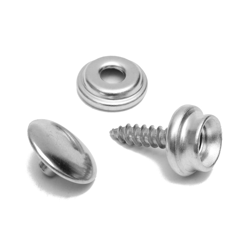 62Pcs Stainless Steel Press Studs Screw Bases Snap Fasteners Kit for Leather