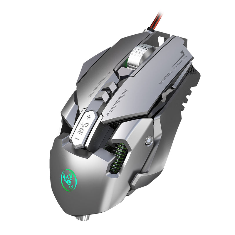 HSJ J800 6400 DPI Wired LED RGB Backlight Full-key 7 Mechanical Gaming Mouse for PC Laptop