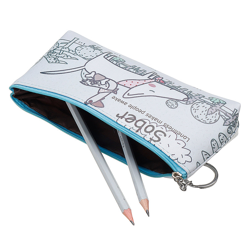 Dog Paradise Pencil Bag PU Storage Box Cartoon Cute Pen Case Big Capacity Office School Supplies Stationery Gift for Students Kids