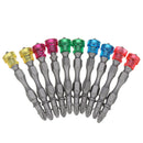 BROPPE 10pcs Double Head 65mm S2 Alloy PH2 Phillips Magnetic Screwdriver Bit Set 1/4 Inch Hex Shank