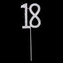 Crystal Rhinestone 18th Anniversary Cake Topper Party Birthday Favors Cake Decorating DIY Photo Props Silver