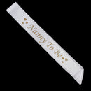 Satin Ribbon Nanny To Be Writing Sash Baby Shower Party Supplies