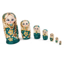 7PCS Painted Wooden Girl with Braided Hair Russian Nesting Dolls