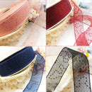 4x 1 yard Fashion Chic Sequins Embroidery On Organza Ribbon DIY Crafts