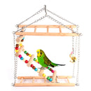 Parrots Toys Bird Swing Exercise Climbing Hanging Ladder Bridge Wooden RainbO9F9