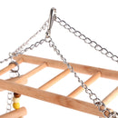 Parrots Toys Bird Swing Exercise Climbing Hanging Ladder Bridge Wooden RainbO9F9
