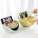 Double Layer Dry Fruit Seeds Snacks Bowl Peel Storage Box Plate Tray For Ph