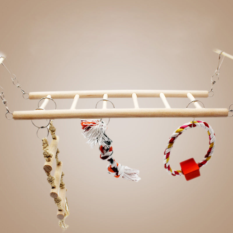 1PC Parrot Toys Parrot Climbing Net Hanging Ladder Bridge Macaw Cage Chew D