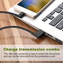 90 Degree Angle Connector Nylon Braided Smartphone Charger Cable Micro USB  P8Q8