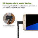 90 Degree Angle Connector Nylon Braided Smartphone Charger Cable Micro USB  P8Q8