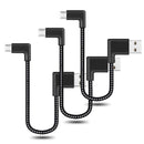 90 Degree Angle Connector Nylon Braided Smartphone Charger Cable Micro USB  P8Q8