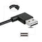 90 Degree Angle Connector Nylon Braided Smartphone Charger Cable Micro USB  P8Q8