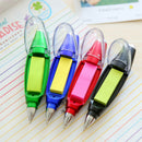 Plastic Ballpoint Pen Creative Ball Pen With Memo Pad Light Lanyard Reporte G4L9