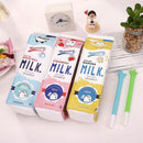 New Creative Simulation Of Milk Cartoon Pencil Case Cute PU Pen Bag Station U3T3