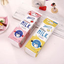 New Creative Simulation Of Milk Cartoon Pencil Case Cute PU Pen Bag Station U3T3