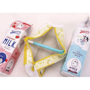 New Creative Simulation Of Milk Cartoon Pencil Case Cute PU Pen Bag Station U3T3