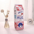 New Creative Simulation Of Milk Cartoon Pencil Case Cute PU Pen Bag Station U3T3