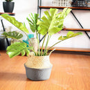 Rattan Basket Straw Basket Garden Foldable Flower Pot Hanging Wicker Storag U5E4