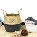 Rattan Basket Straw Basket Garden Foldable Flower Pot Hanging Wicker Storag U5E4