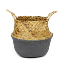 Rattan Basket Straw Basket Garden Foldable Flower Pot Hanging Wicker Storag U5E4