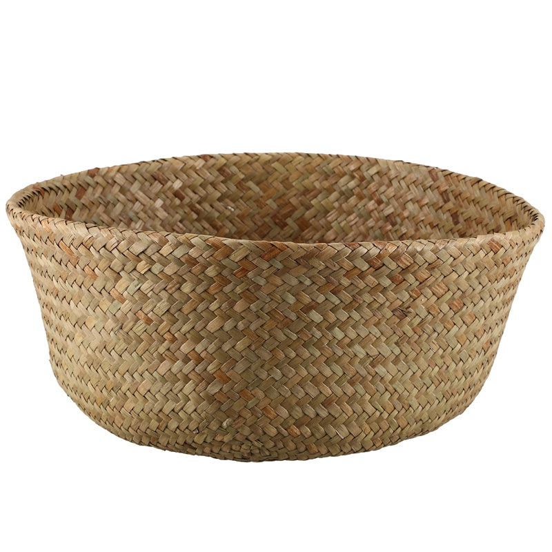 Seagrass Wickerwork Basket Rattan Foldable Hanging Flower Pot Planter Woven