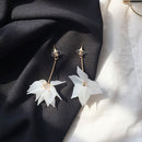 1 Pair Elegant Women Flower Drop Long Dangle Earrings Jewelry(white)