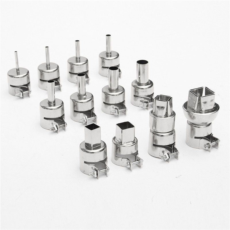 New 12pcs/set Heat Gun Rework Nozzle For 850 Hot Air Soldering Station Weld S9T8