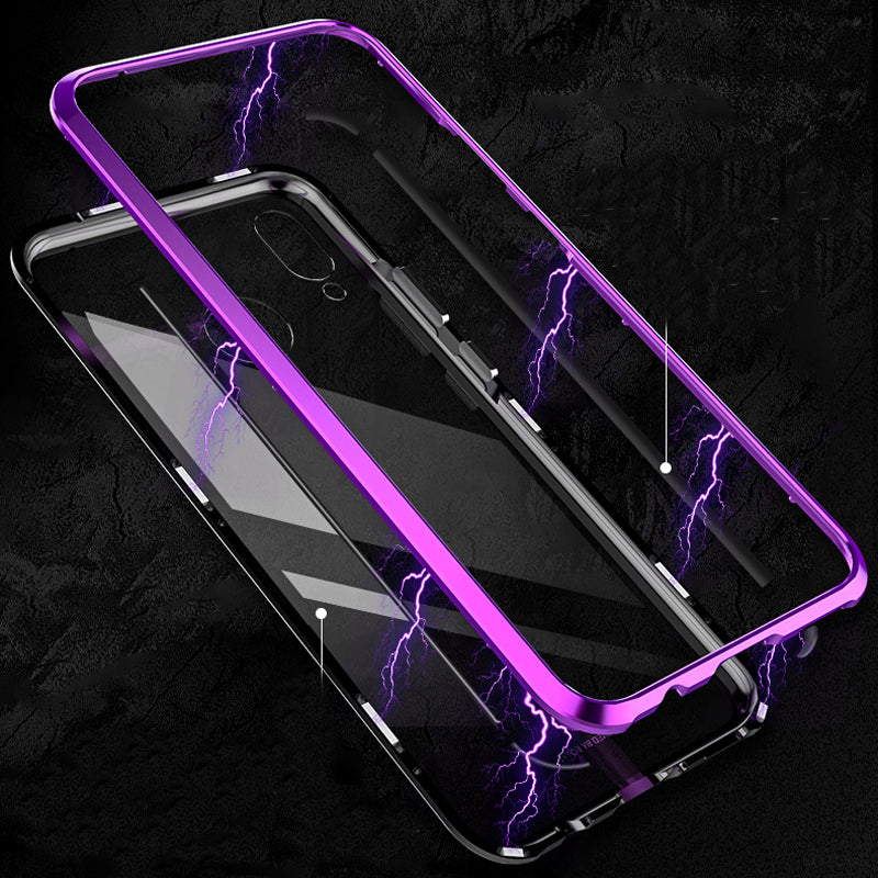 Bakeey 360 Magnetic Adsorption Upgraded Version Tempered Glass & Metal Flip Protective Case for Xiaomi Mi MIX 3