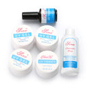 8Pcs UV Nail Gel Set Builder Primer Base UV Gel Top Coat Brush Cleanser Guide Sticker Form Nail Glue