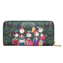 Women Wallet Zipper Leather Bag Crative Character Printed Wallets Long Clut E9N5