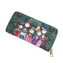 Women Wallet Zipper Leather Bag Crative Character Printed Wallets Long ClutcZ2E1