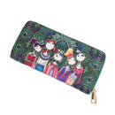 Women Wallet Zipper Leather Bag Crative Character Printed Wallets Long Clut E9N5