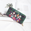 Women Wallet Zipper Leather Bag Crative Character Printed Wallets Long ClutcZ2E1