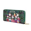 Women Wallet Zipper Leather Bag Crative Character Printed Wallets Long Clut E9N5