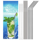Set of 8 Stainless Steel Straws FDA-Approved Ultra Long 10.5 inch Drinking